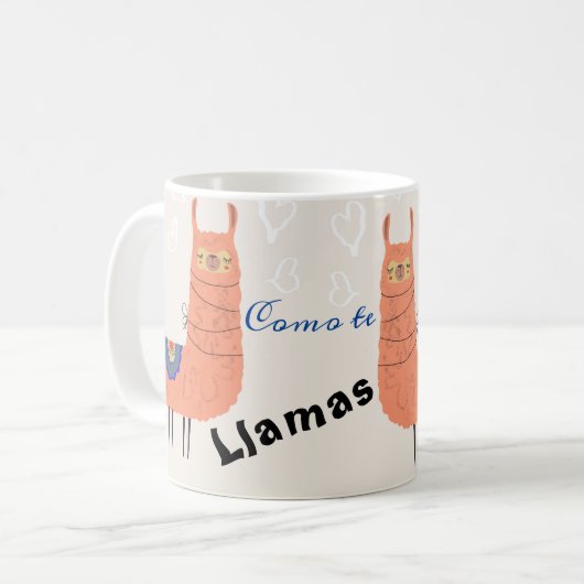Lama Como Te Llamas Kaffeetasse (Vorderseite Links)
