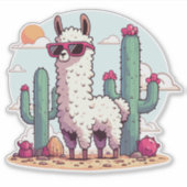 Lama Desert Aufkleber (Vorderseite)