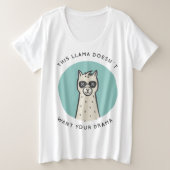 Lama-Drama Große Größe T-Shirt (Design vorne)