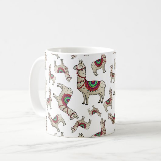 Lama-Druck-Tasse Kaffeetasse (Vorderseite Links)