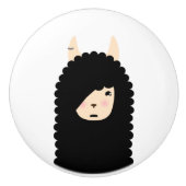 Lama Emoji gotisch Keramikknauf (Vorderseite)