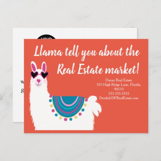 Lama erzählen Ihnen, wie viel Marketing aus echtem Postkarte (Vorne/Hinten)