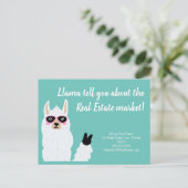 Lama erzählen Ihnen, wie viel Marketing aus echtem Postkarte (Stehend Vorderseite)