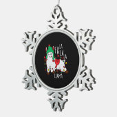 Lama Fa La La Christmas Schneeflocken Zinn-Ornament (Rechts)