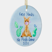 Lama Face maske No prob-llama 2020 Keramik Ornament (Rechts)