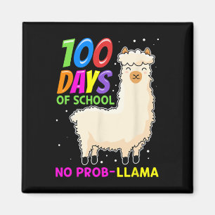 Lama Farm Animals - 100 Tage Schule No Prob-ll Magnet