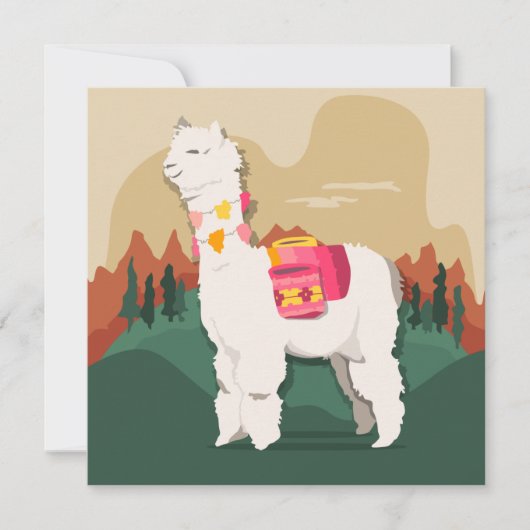 Lama Feiertagskarte (Vorderseite)