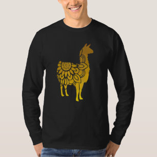 Lama Florale Lamas Lama-Silhouette-Blume Niedlich T-Shirt