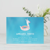 Lama-Floss-Geburtstags-Pool-Party Einladung (Stehend Vorderseite)