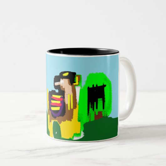Lama Freude Zweifarbige Tasse (VorderseiteRechts)