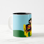 Lama Freude  Zweifarbige Tasse (Vorderseite Links)