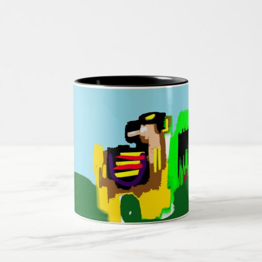 Lama Freude  Zweifarbige Tasse (Mittel)