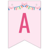 Lama Fun - Pink Llama Party Wimpelkette (Zweite Fahne)