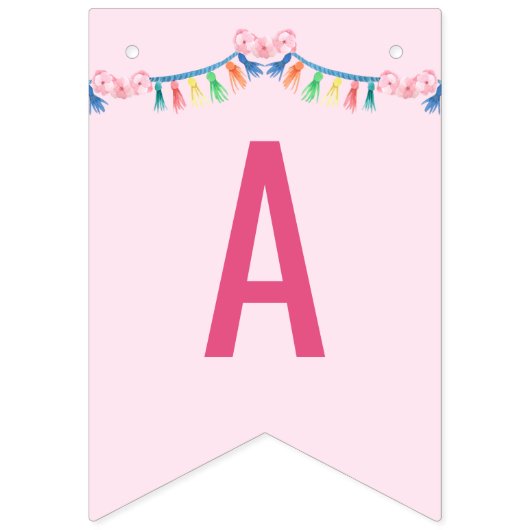 Lama Fun - Pink Llama Party Wimpelkette (Zweite Fahne)