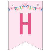 Lama Fun - Pink Llama Party Wimpelkette (Erste Fahne)