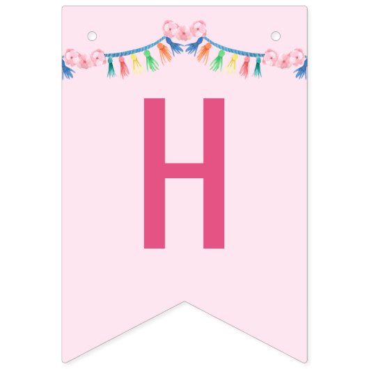 Lama Fun - Pink Llama Party Wimpelkette (Erste Fahne)