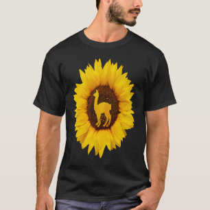 Lama für Frauen Männer Alpaca Tiersonnenblume T-Shirt