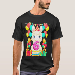 Lama Geburtstag 6 Jahre alt 6. Geburtstag Süße Lam T-Shirt