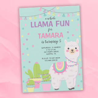 Lama Geburtstag , lustiges Lama, Alpaka Geburtstag Einladung