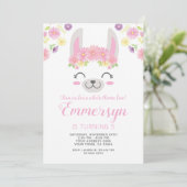 Lama-Geburtstags-Einladung Einladung (Stehend Vorderseite)