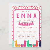 Lama-Geburtstags-Party Einladung (Vorderseite)