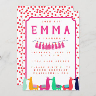 Lama-Geburtstags-Party Einladung