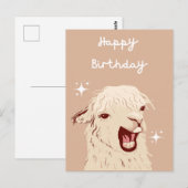 Lama-Geburtstagskarte Postkarte (Vorne/Hinten)
