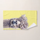 Lama-Graugelbes Süße Tier Niedliches Art-Bath-Wasc Badhandtuch Set (Handtuch)