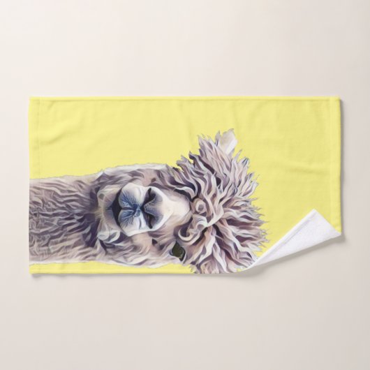 Lama-Graugelbes Süße Tier Niedliches Art-Bath-Wasc Badhandtuch Set (Handtuch)