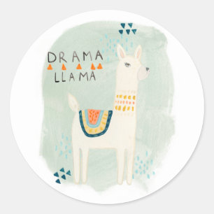Lama-Gruppe - Drama-Lama Runder Aufkleber
