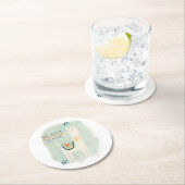 Lama-Gruppe - Drama-Lama Runder Pappuntersetzer (Vor Ort)