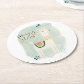 Lama-Gruppe - Drama-Lama Runder Pappuntersetzer (Angewinkelt)