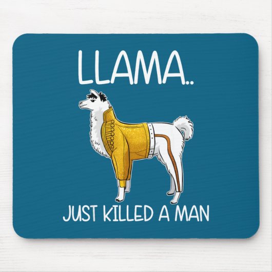 Lama hat gerade einen Mann getötet Lustiger Lama Mousepad (Vorne)