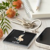 Lama im Fitnessraum - Gewichte heben Schlüsselanhänger (Vorderseite rechts)