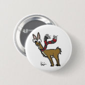 Lama im Schal-Knopf Button (Vorne & Hinten)