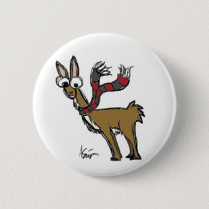 Lama im Schal-Knopf Button