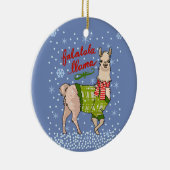 Lama im Schnee Keramik Ornament (Rechts)