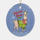 Lama im Schnee Keramik Ornament (Links)