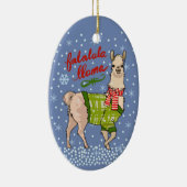 Lama im Schnee Keramik Ornament (Rechts)