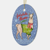 Lama im Schnee Keramik Ornament (Links)