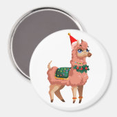 Lama im Weihnachtsmagnet Magnet (Vorderseite/Rückseite)