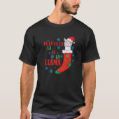 Lama in Christmas Sock Santa Claus T-Shirt (Vorderseite)