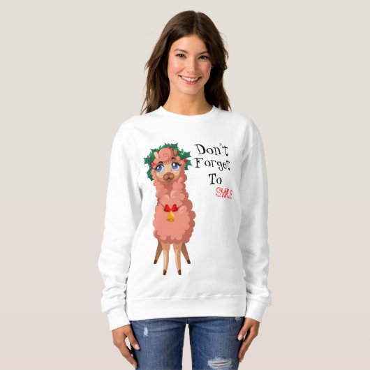 Lama in Christmas Sweatshirt (Vorne ganz)