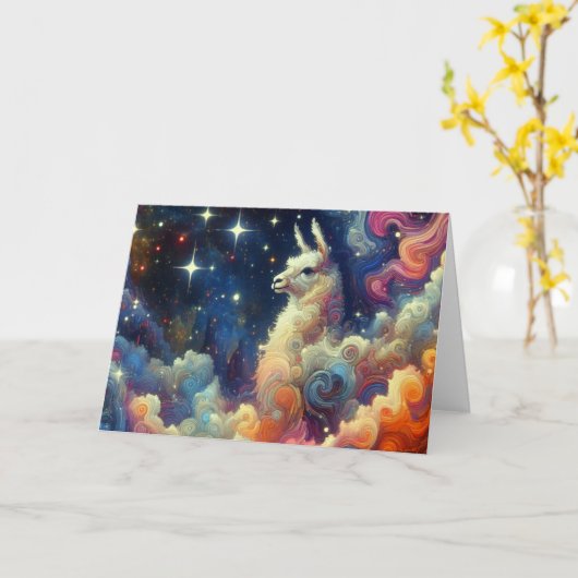 Lama in den Wolken Karte (Gelbe Blume)