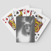 Lama in Schwarz-Weiß-Farm Spielkarten (Rückseite)
