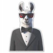 Lama in Tux mit Sonnenbrille niedlich Aufkleber (Vorderseite)