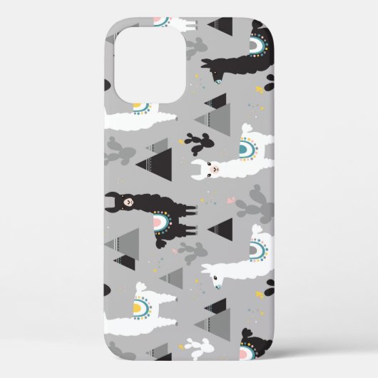 Lama Kaktus Berge, nahtloses Muster. Case-Mate iPhone Hülle (Rückseite)