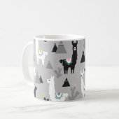 Lama Kaktus Berge, nahtloses Muster. Kaffeetasse (Vorderseite Links)