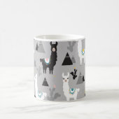 Lama Kaktus Berge, nahtloses Muster. Kaffeetasse (Mittel)