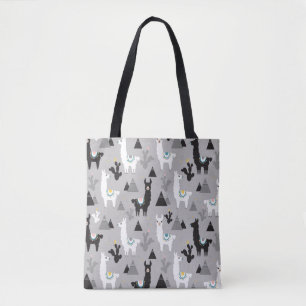 Lama Kaktus Berge, nahtloses Muster. Tasche